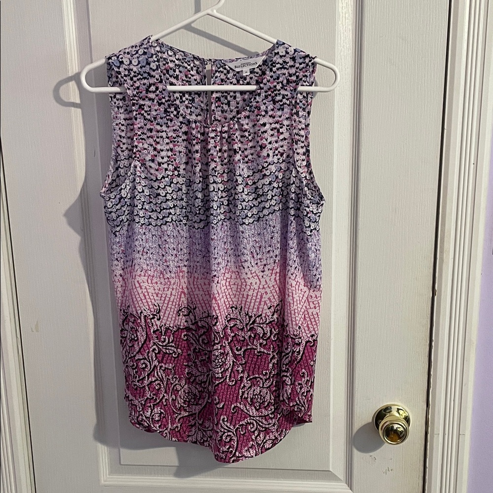 Northern Reflections Pink and Purple Sleeveless Blouse